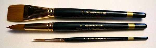 Round, flat, and small detail brush