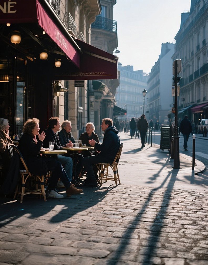 parisian cafe culture stockcake